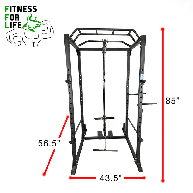 Load image into Gallery viewer, Power Rack Lat Pulldown Bundle (Rubber plates)