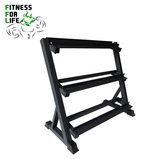 <transcy>Stockage à plusieurs niveaux en rack d'haltères à 3 niveaux</transcy>